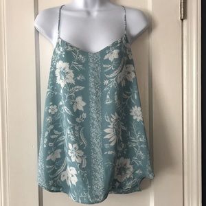 SOLD!!! LOFT Dusty Blue White Floral Swing Cami
